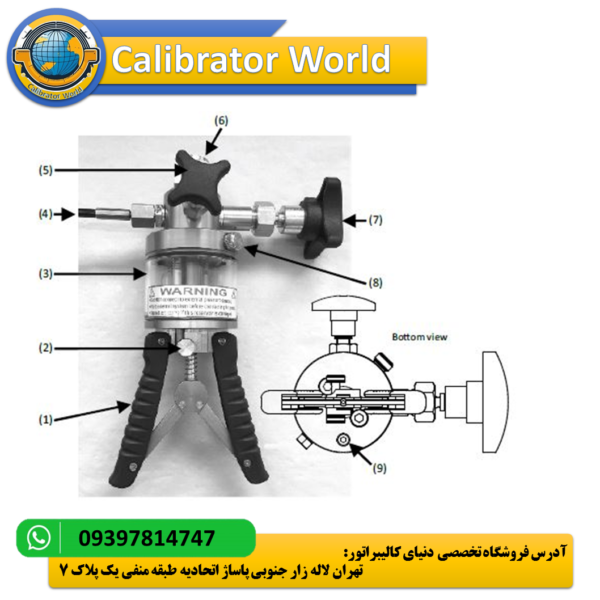 پمپ تست فشار هیدرولیک EIUK PGS-700 - نمایش دستگاه با طراحی مقاوم و جمع‌وجور، مناسب برای استفاده در محیط‌های صنعتی و آزمایشگاهی