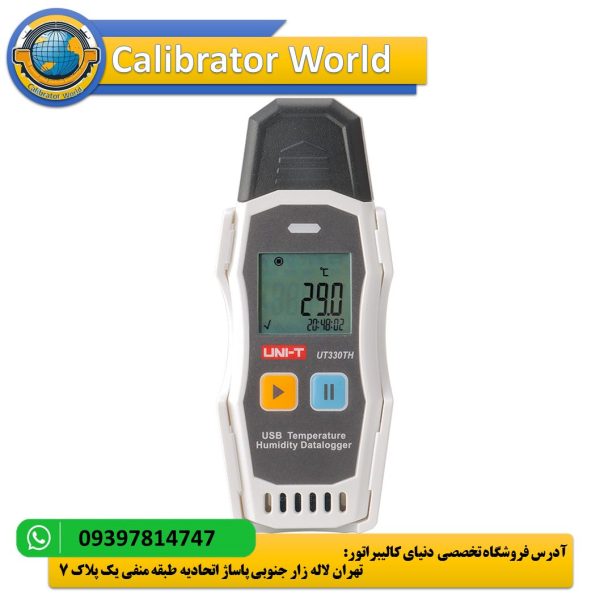 دیتالاگر دما و رطوبت UNI-T UT330TH با نمایشگر LCD، قابلیت ذخیره 64000 داده و استاندارد IP65 ضد آب و گرد و غبار، مناسب برای نظارت دما و رطوبت در سردخانه‌ها، گلخانه‌ها و صنایع غذایی
