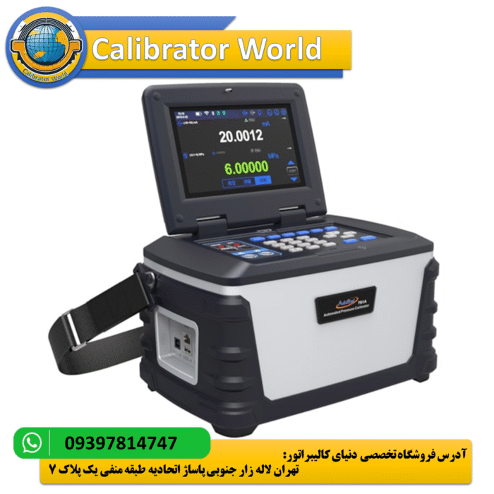 نمای جلوی کالیبراتور فشار Additel ADT761A با نمایشگر رنگی